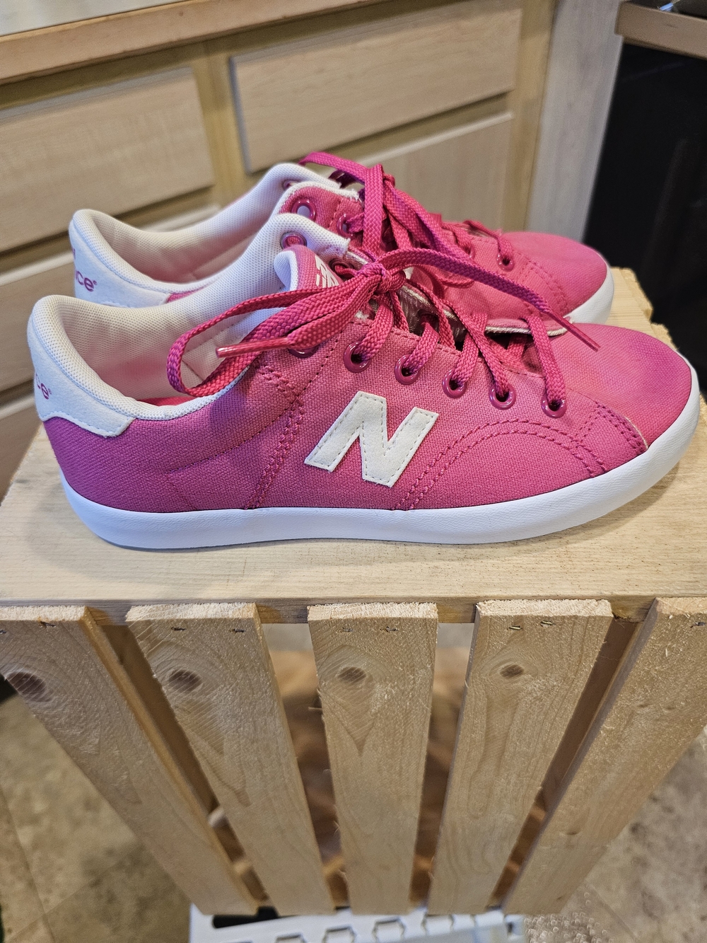 New Balance Pink Low-Top Canvas Sneakers